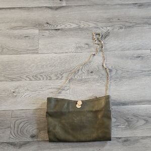 Zara Olive Green  Gold  Chain Strap Shoulder Bag